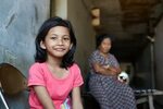 Young cambodian girl, White Building, Phnom Penh, Cambodia. 